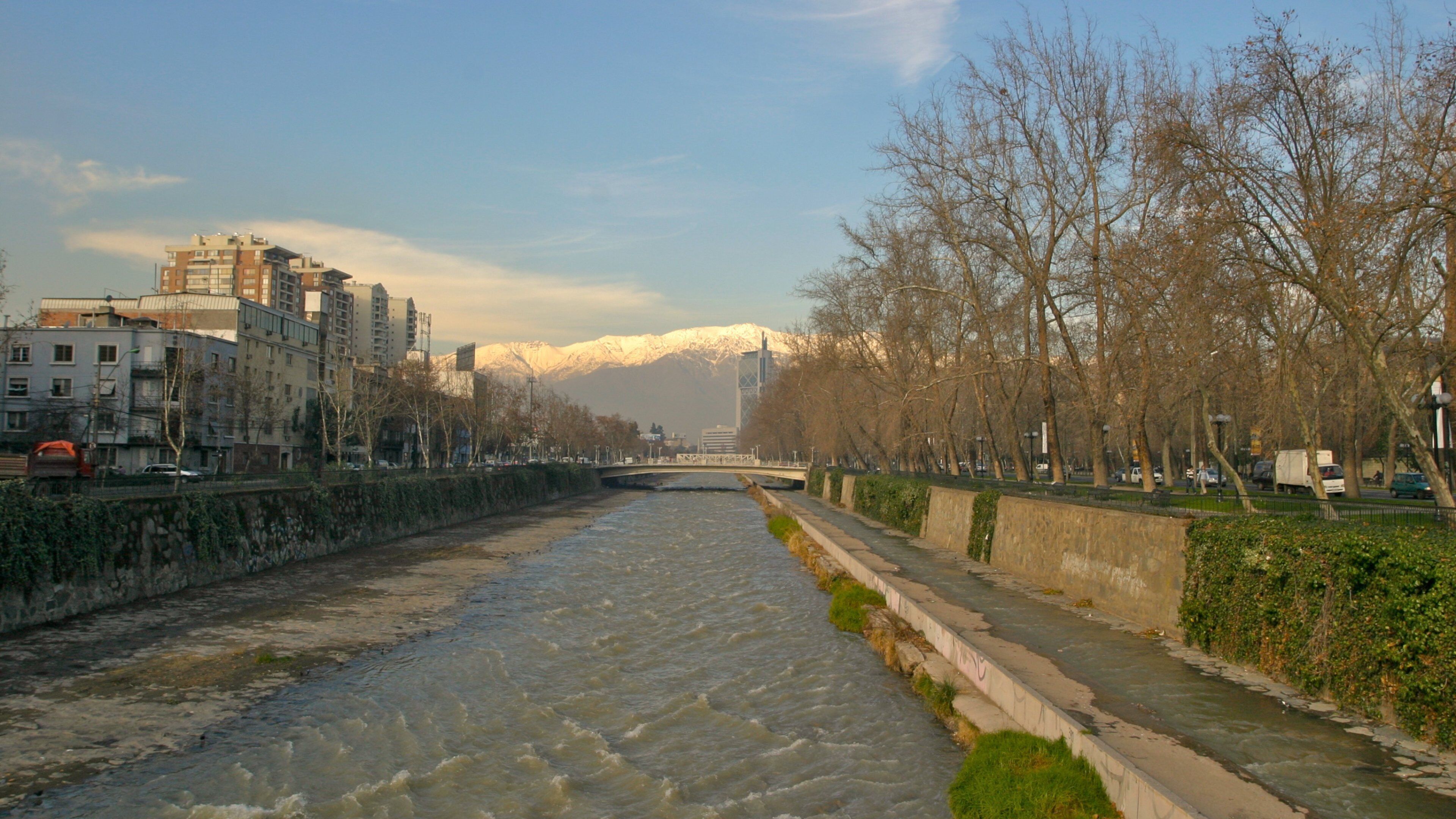 Santiago featuring a city and a river or creek