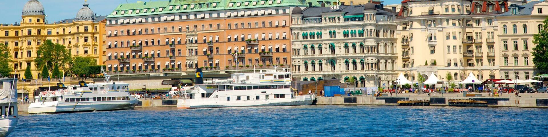 Stockholm which includes boating, a bay or harbor and a marina