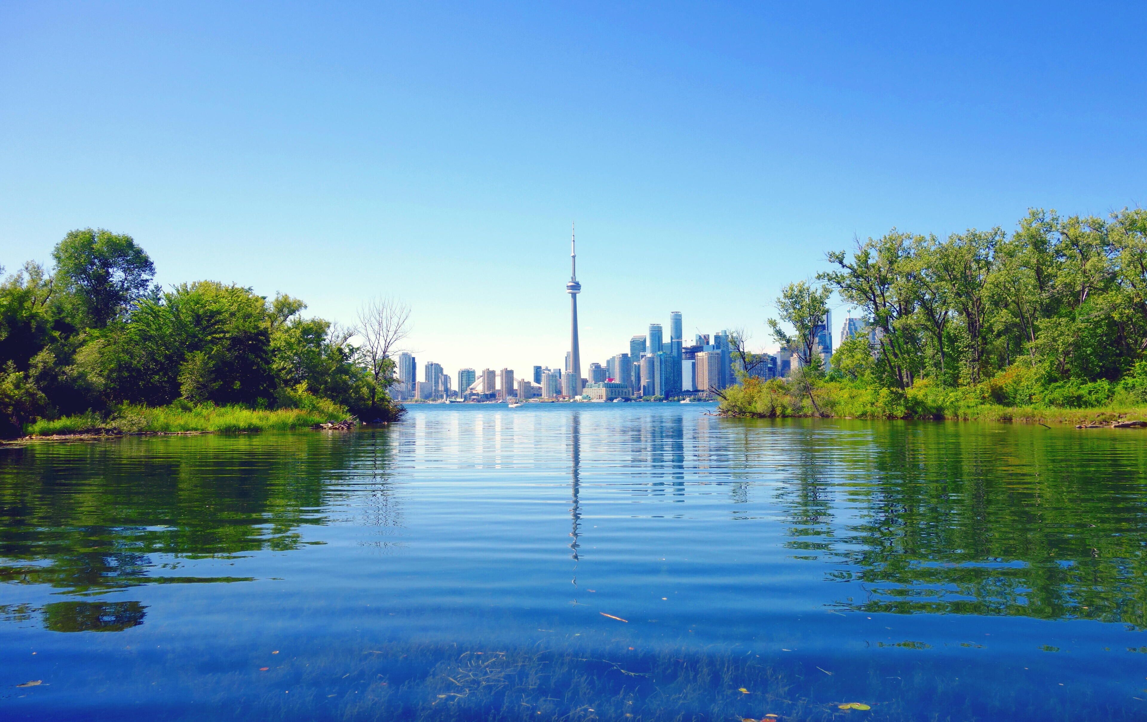 Toronto skyline as view from Toronto Island