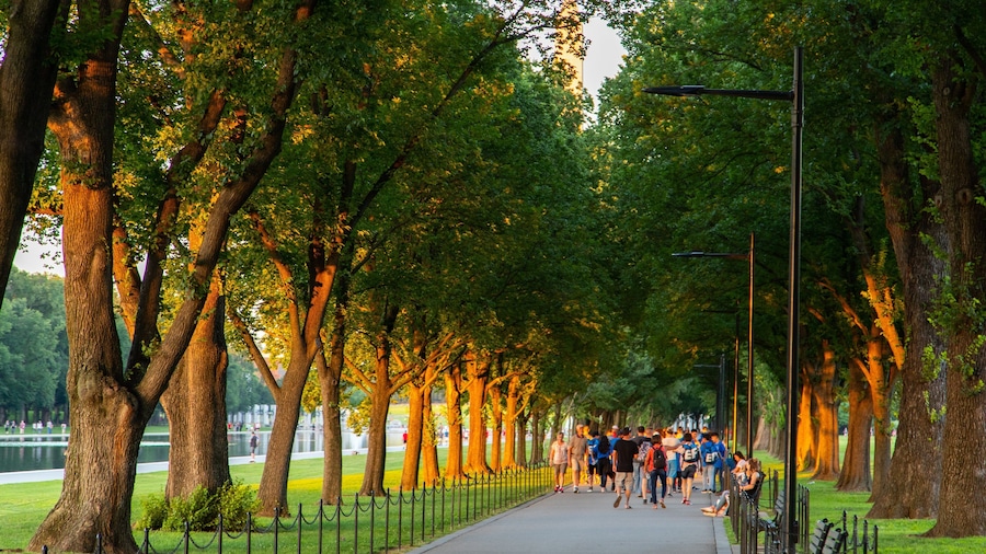 Washington featuring a garden as well as a small group of people