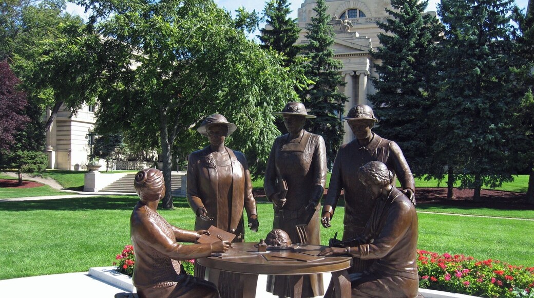 Statue of the Famous Five. They were trailblazers for women's rights who disputed the legal definition of "persons".