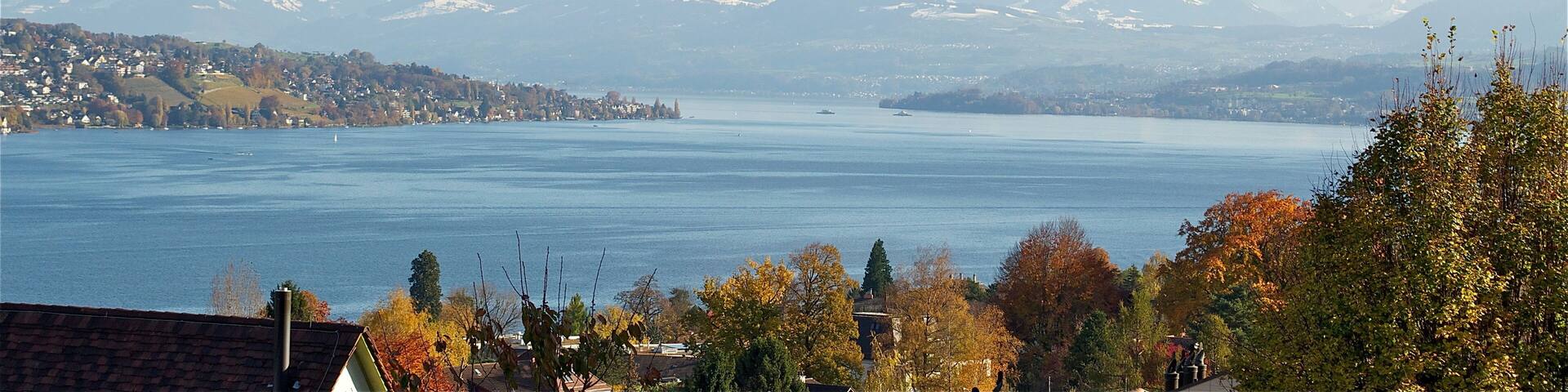 Seepanorama im Herbst, von Kilchberg aus