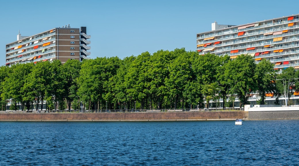 Lake Sloterplas and Geuzenveld Slotermeer neighbourhood in Amsterdam West, The Netherlands