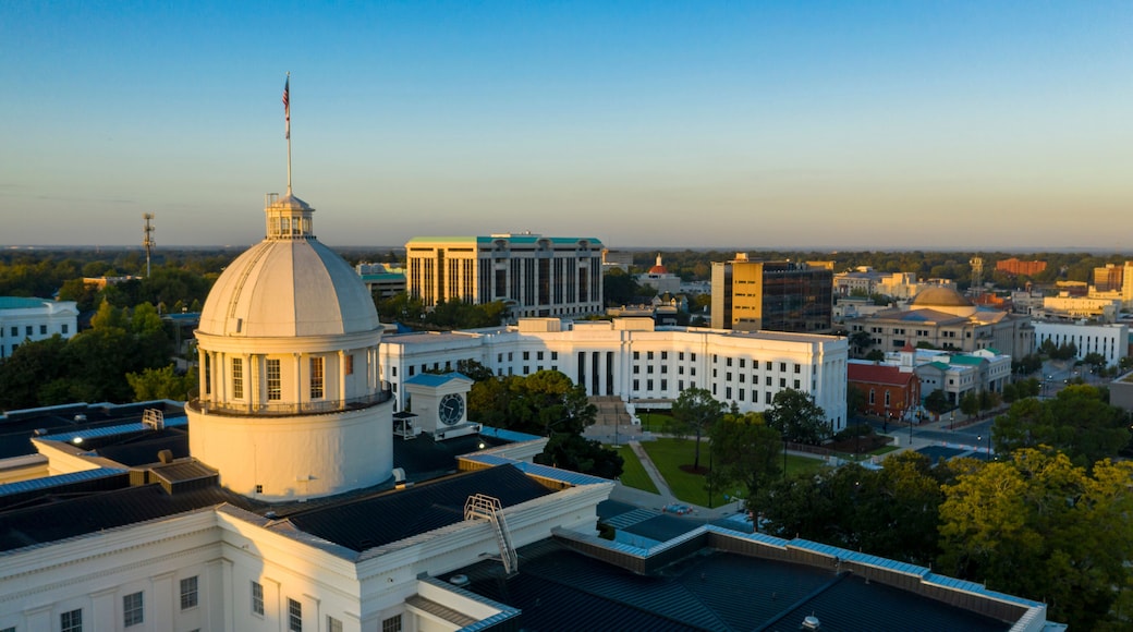 Dexter Avenue leads to the classic statehouse in downtown Montgomery Alabama