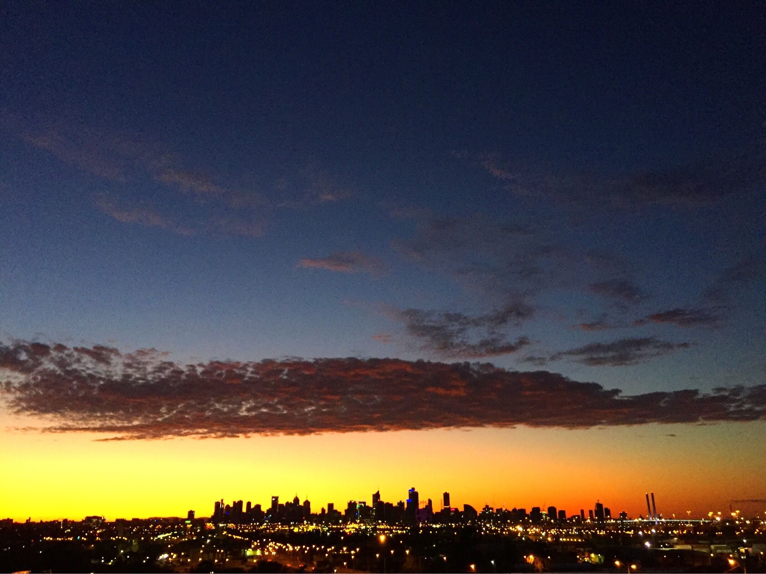 It's an amazing thing. Opening my front door to this every morning. Every sunrise is different and I am lucky enough to see all of them. Melbourne from a distance? Beautiful.

#melbourne