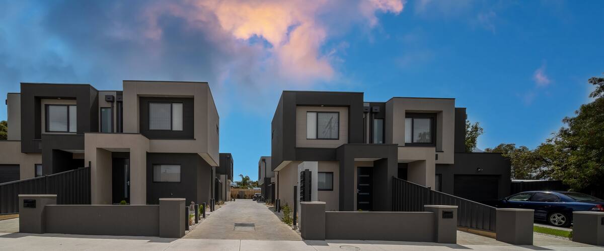 Brick Veneer town houses in Melbourne Victoria Australian Suburbia