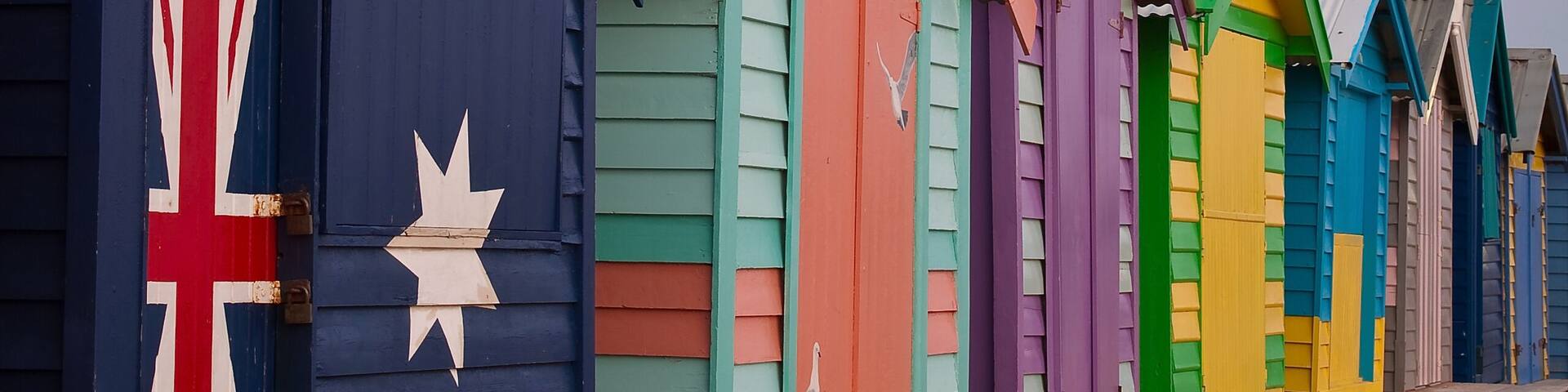 Bathing boxes at Brighton Beach in Melbourne