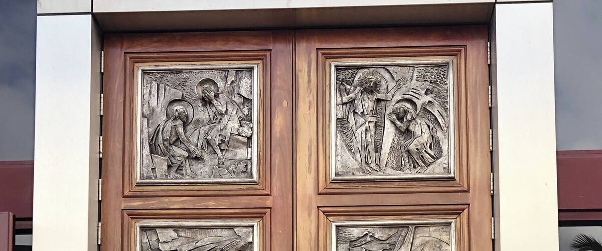 Doors
These are the main entrance doors belonging to St Mary MacKillop Catholic Church. Very ornate and detailed and modern