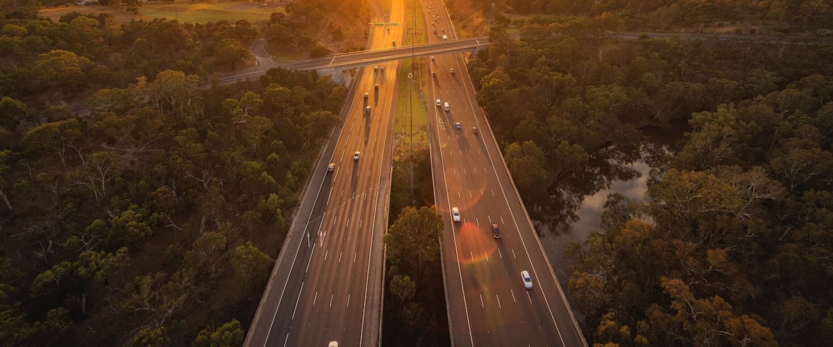 Sunrise over Eastern Freeway, Melbourne
