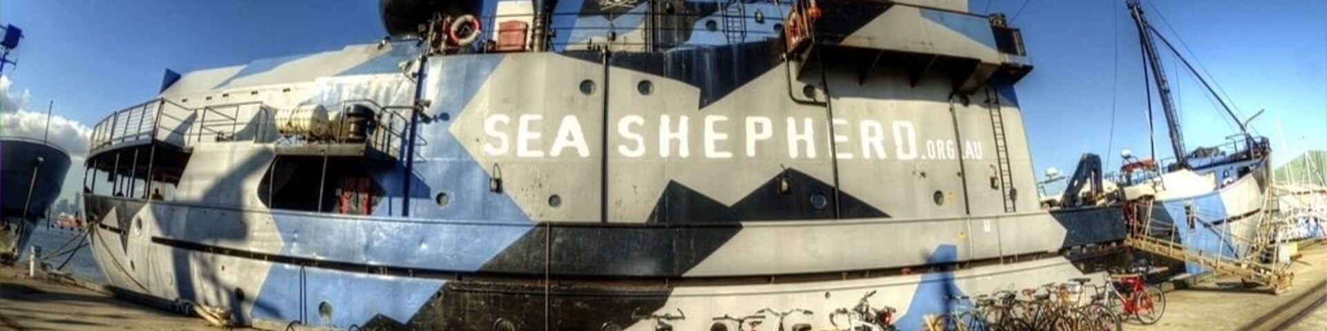 The "Steve Irwin" of the Sea Shepherd fleet, docked in Williamstown, Melbourne, Australia. Williamstown is a short drive or train ride from central Melbourne. The town offers great restaurants and pubs, as well as a very nice view of Melbourne itself.
The Sea Shepherd group docks ships here for repairs. Most days, you can actually get a tour of the vessels and meet with the teams that run them. Nearby, you'll also see work being done in actual Australian Navy ships, although access to those is restricted!