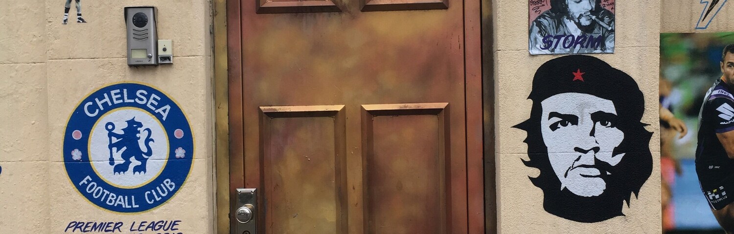 I love a door. Usually I take photos of old doors but this one also brings me joy. It belongs to Molly Meldrum, an absolute Australian legend from the music industry. The fence walls and the door display all his loves. He is a passionate man.
https://themusicnetwork.com/molly-meldrum-unveils-statue-gets-inducted-into-the-age-music-victoria-awards-hall-of-fame/