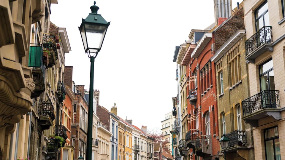 Town houses in the City of Brussels, Saint-Gilles district, Belgium.