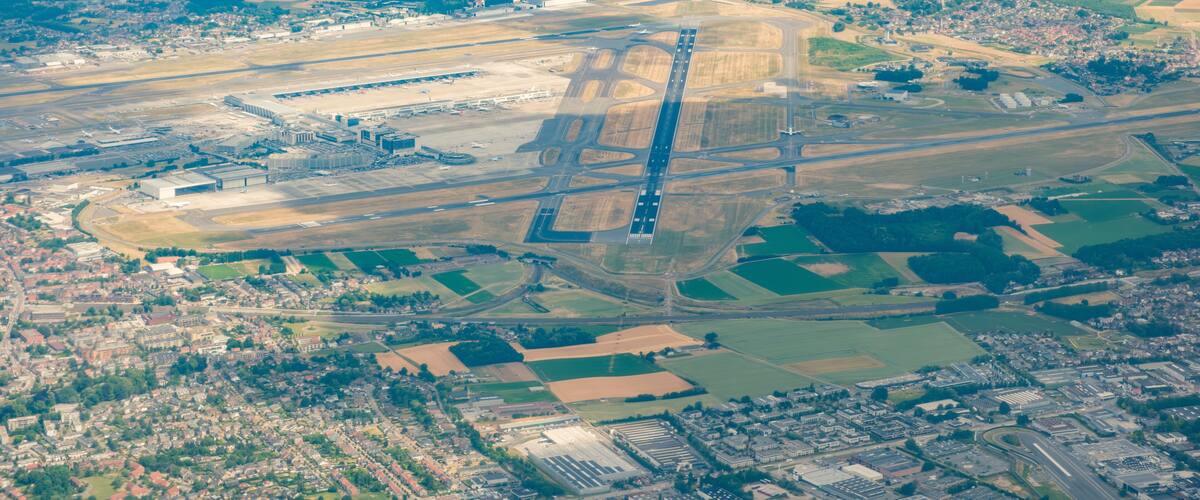 空から見るブリュッセル空港