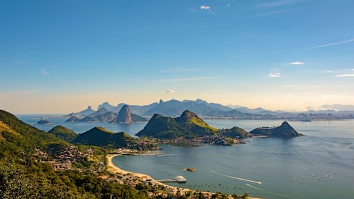 View of Guanabara Bay, Sugar Loaf and hills of Rio de Janeiro from the City Park in Niteroi