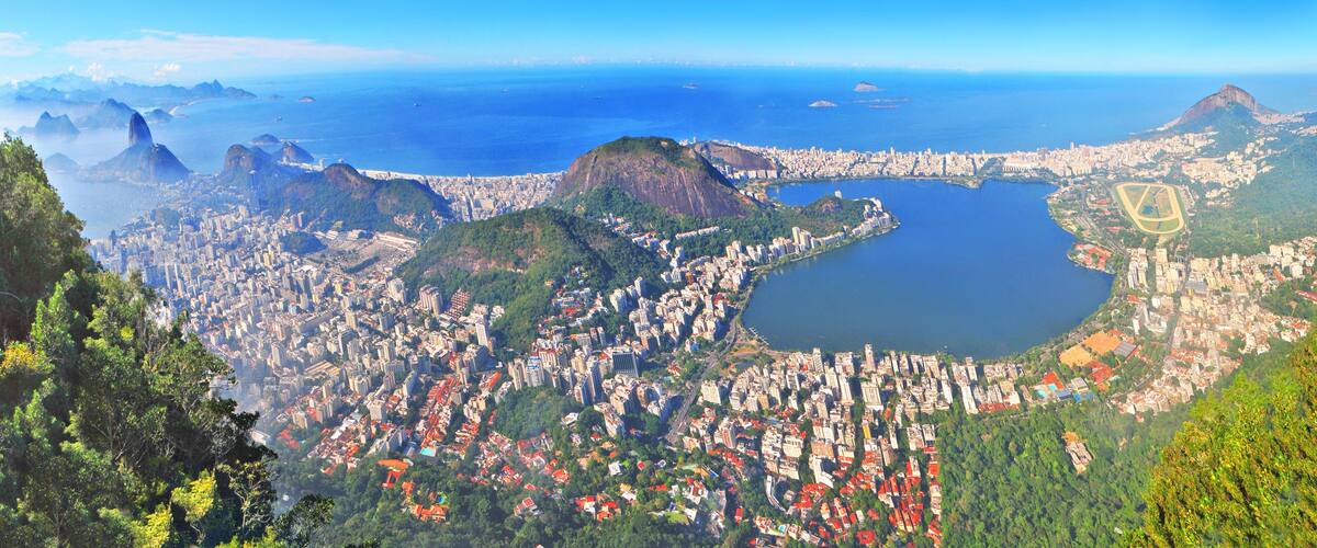 Panorama of Rio de Janeiro from Corcovado , Brazil