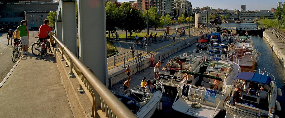 Montreal which includes a river or creek, boating and a bridge