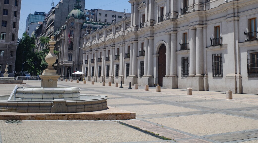 Santiago, Chile - 26 Nov, 2023: Palacio de la Moneda and Plaza Constitution