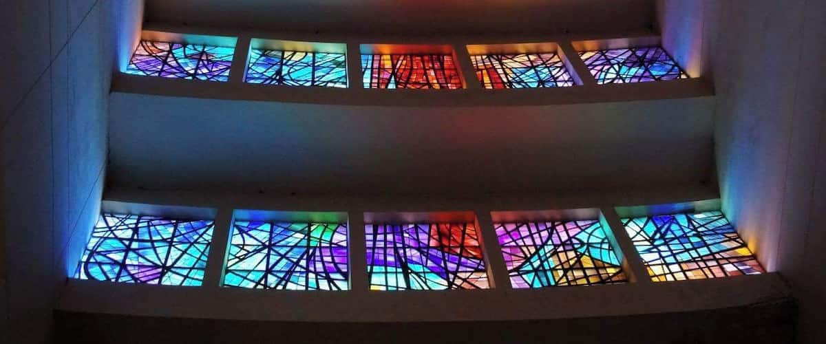Vitrales en el templo de Maipú