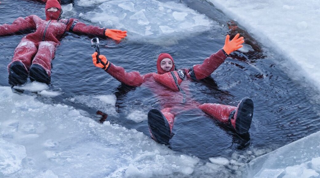 Man up and enjoy winter in Finland!
This is as unique an excursion as you can get in winter. Ride an old fashioned ice breaker in the Bothnian Bay of Finland (near the city of Kemi), and then put on a survival suit to take a dip into the chilly waters (although the suit is thick enough you can't feel the water at all)!
More here --> http://www.hecktictravels.com/travel-to-kemi