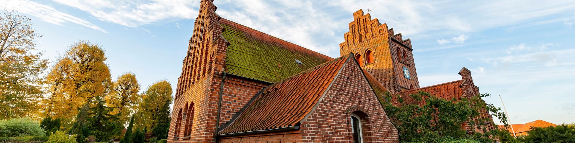 Morning view of the Herlev Kirke church