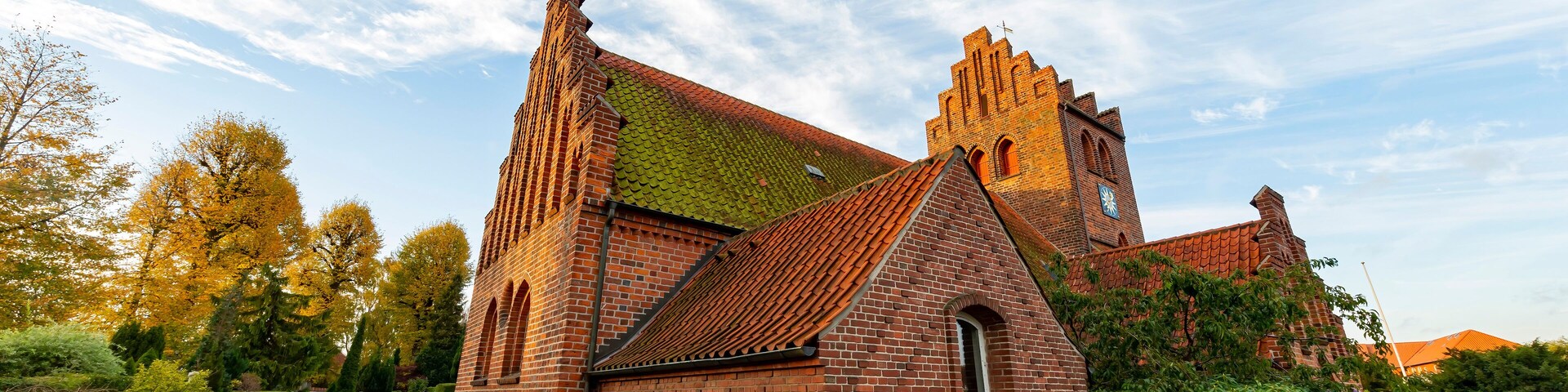 Morning view of the Herlev Kirke church