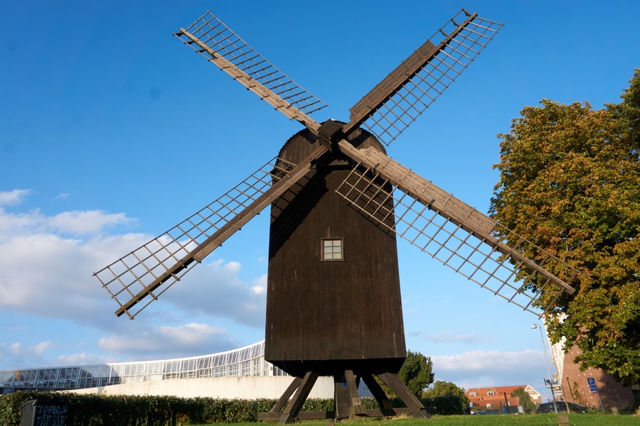old windmill in aarhus in denmark