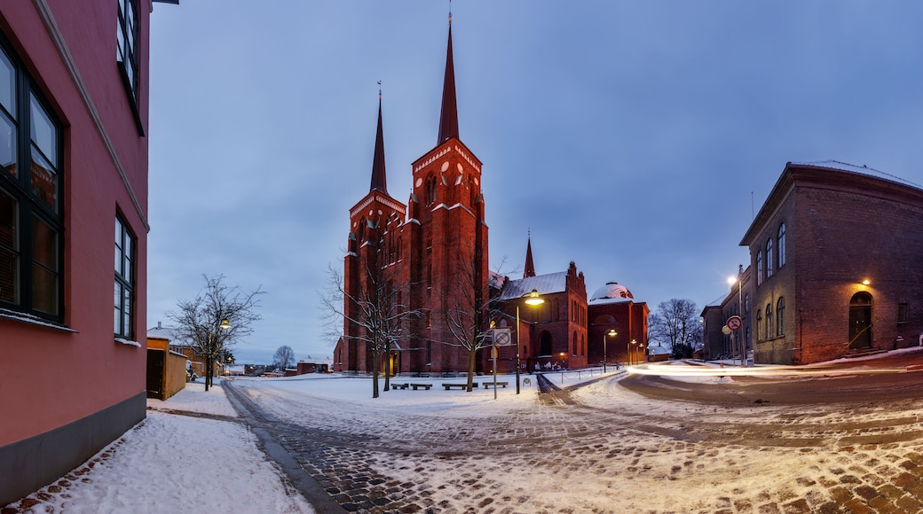 Roskilde Cathedral at winter. The Cathedral is constructed during the 12th and 13th centuries and is on the UNESCO World Heritage List
