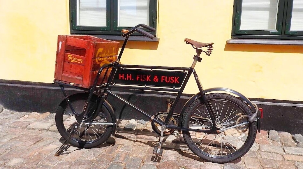Dragor, Denmark, where the old part of town is a compact, picturesque maze of alleys with yellow-painted houses, red roofs, and cobblestone streets built in the traditional Danish style.
#bicycle #Dragor #Danish #OnTheRoad