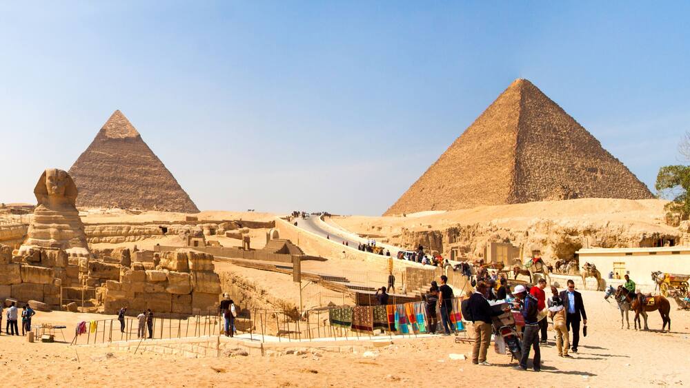 Egyptian pyramids.