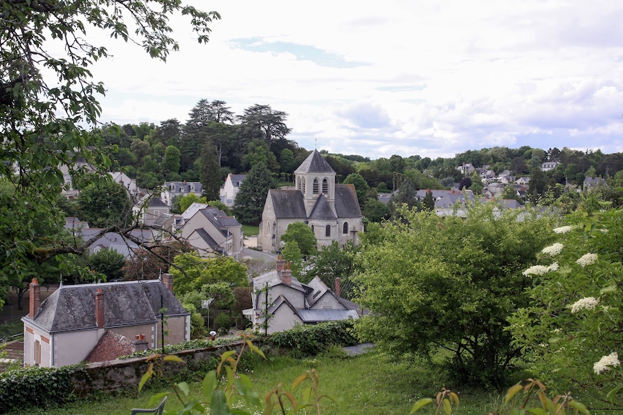 view at the church of rochecorbon