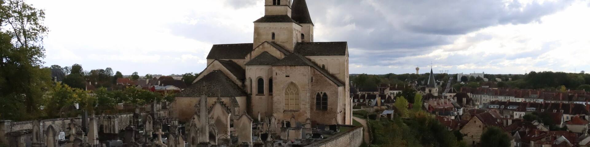 church of Chatillon Sur Seine in Burgundy before rain