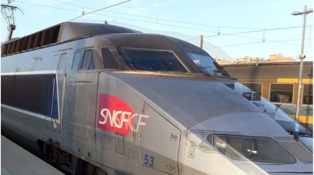 French trains TGV so fast and comfortable. 316 km in one hour and 40 minutes from Marseille to Lyon...
The record speed was reached in 2007 hitting 574,8 km per hour