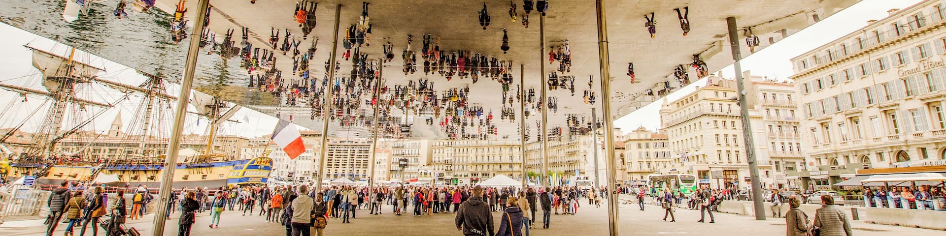Huge ceiling mirror in the old port which enables you to capture some unusual images.