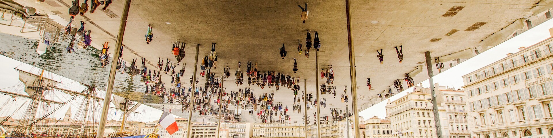 Huge ceiling mirror in the old port which enables you to capture some unusual images.