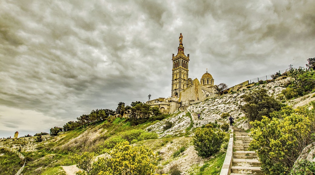 Take the steep steps from the bus stop for this view of Marseilles famous landmark. #History
