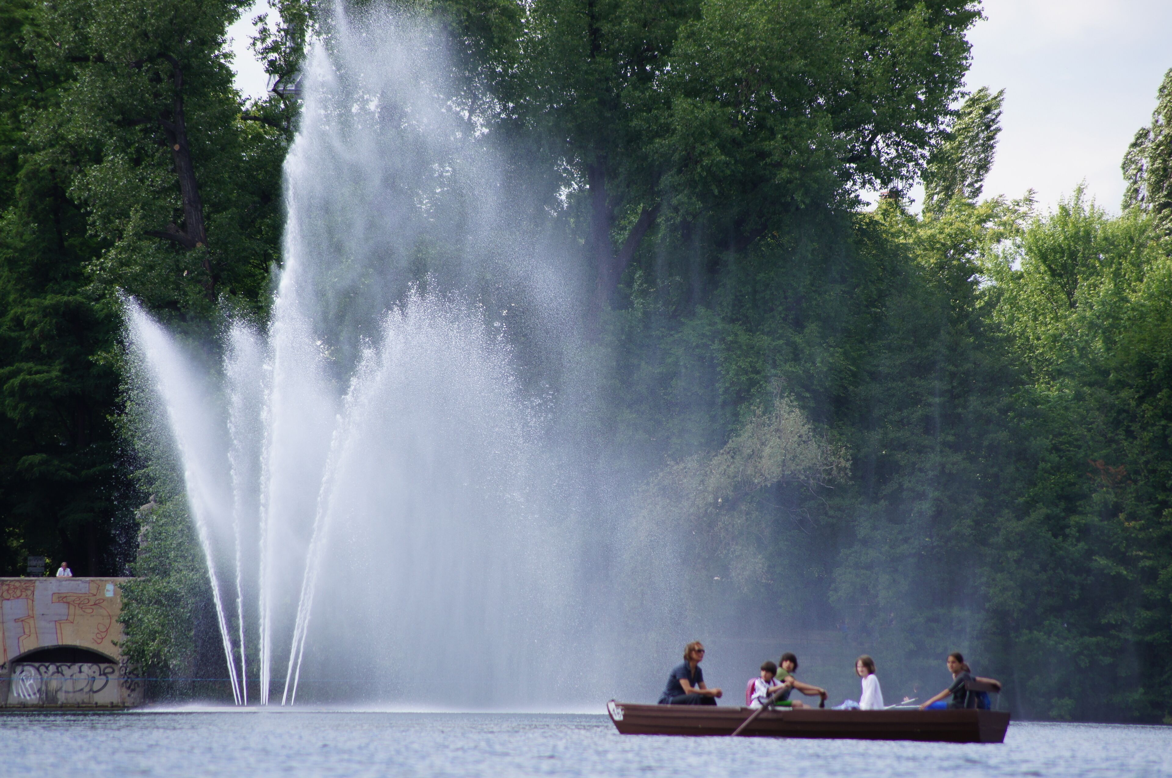 Lake "Weißer See" (White Lake) in Berlin-Weissensee, Germany