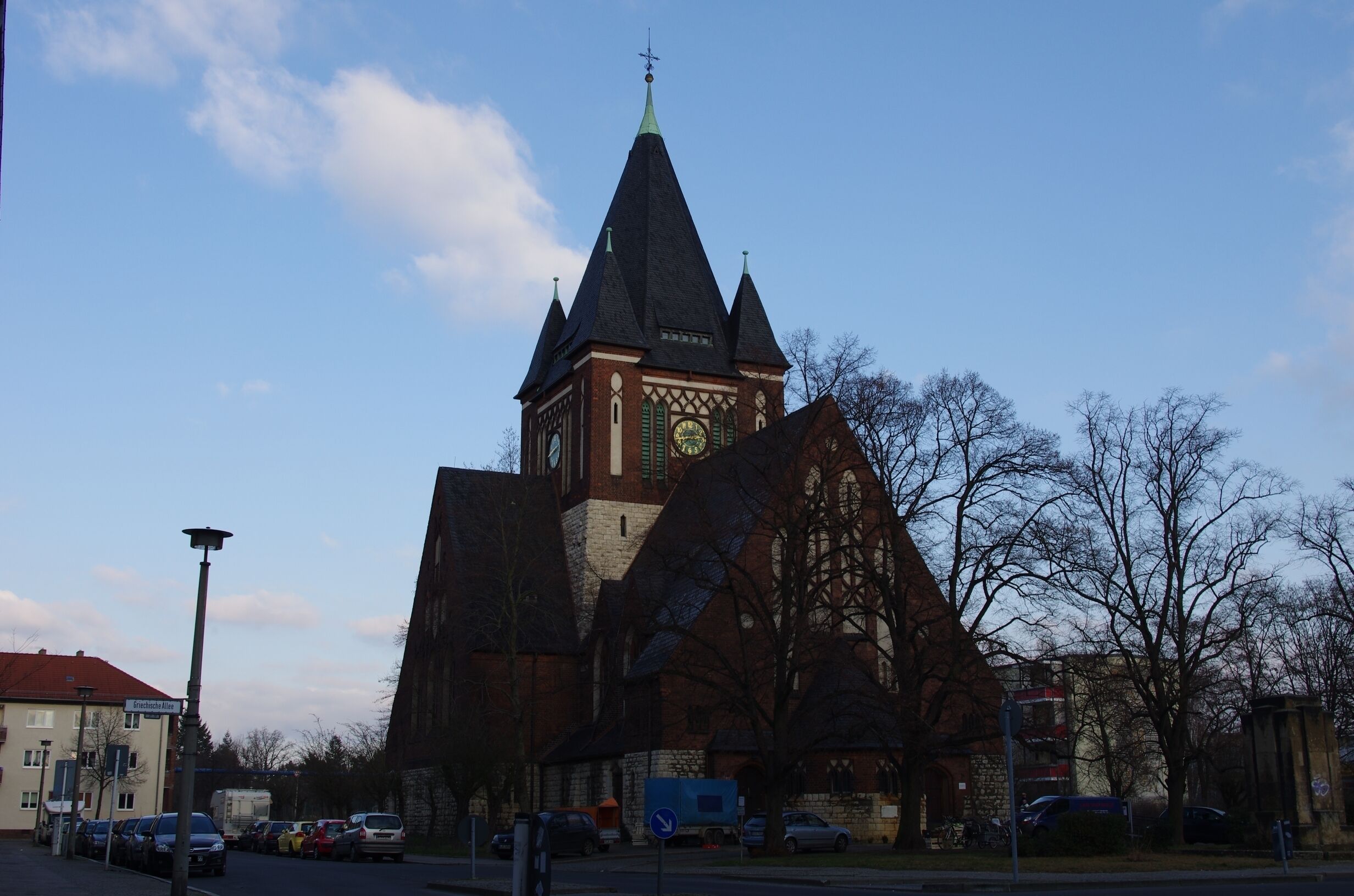 Berlin-Oberschöneweide. Die evangelische Christuskirche steht unter Denkmalschutz.
