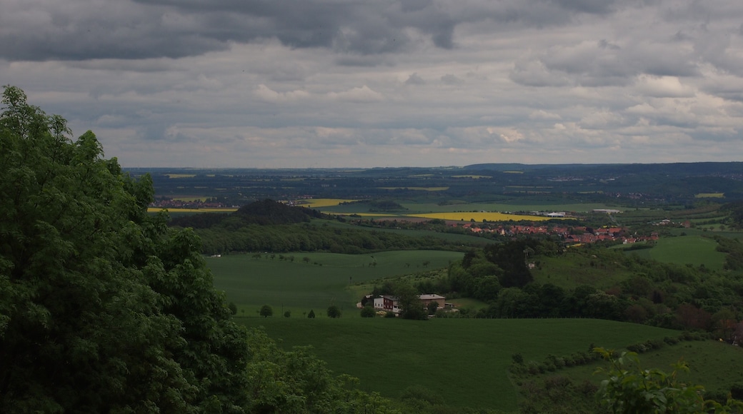 Aussicht von der Luisenburg auf Cattenstedt. Links hinten Timmenrode.