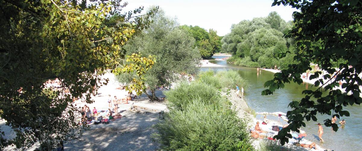 The Flaucher (river: Isar) in Munich.
