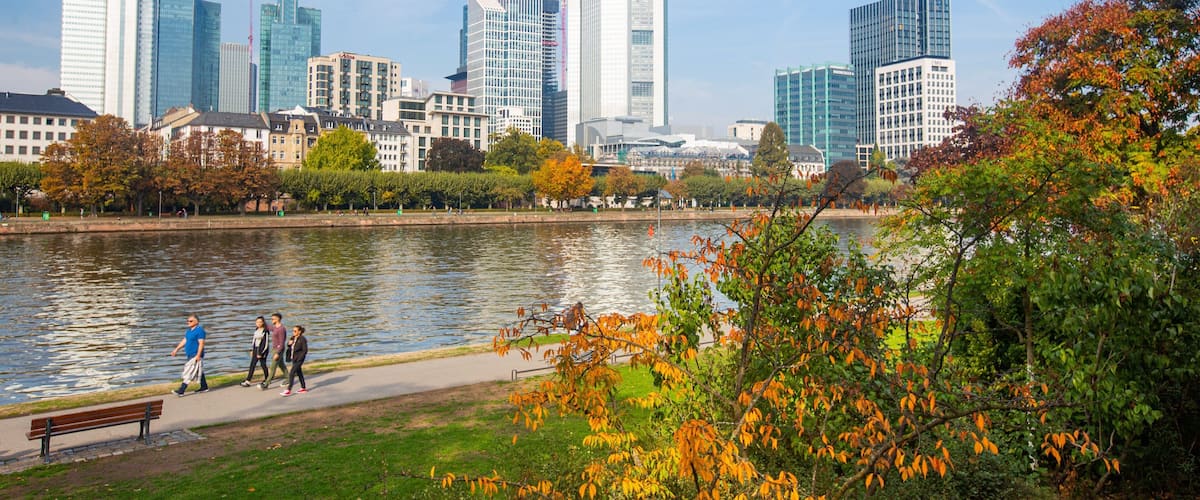 Sachsenhausen which includes a garden, a river or creek and a city