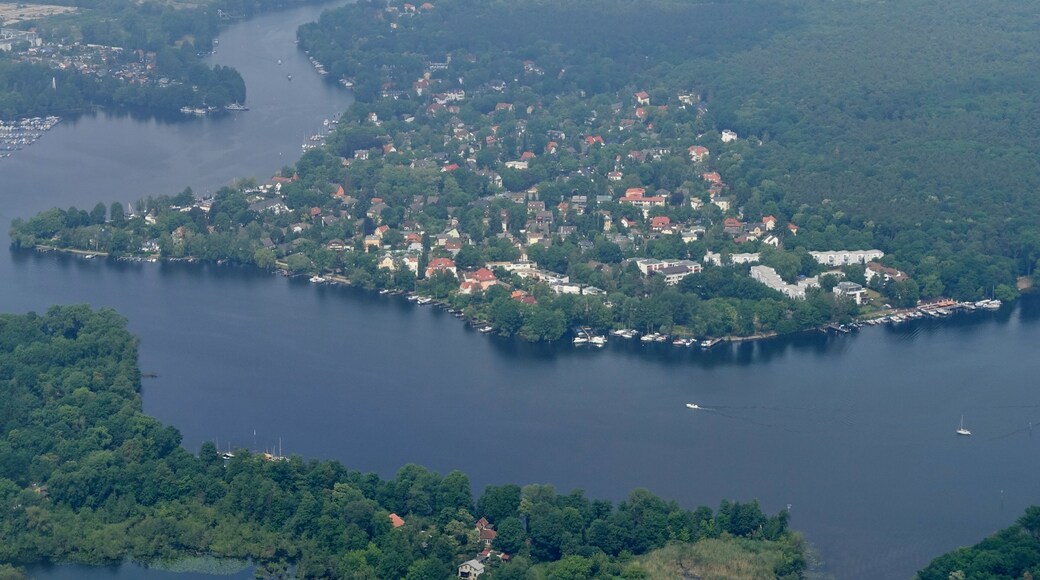Blick auf die Siedlung Tegelort, Berlin, Deutschland