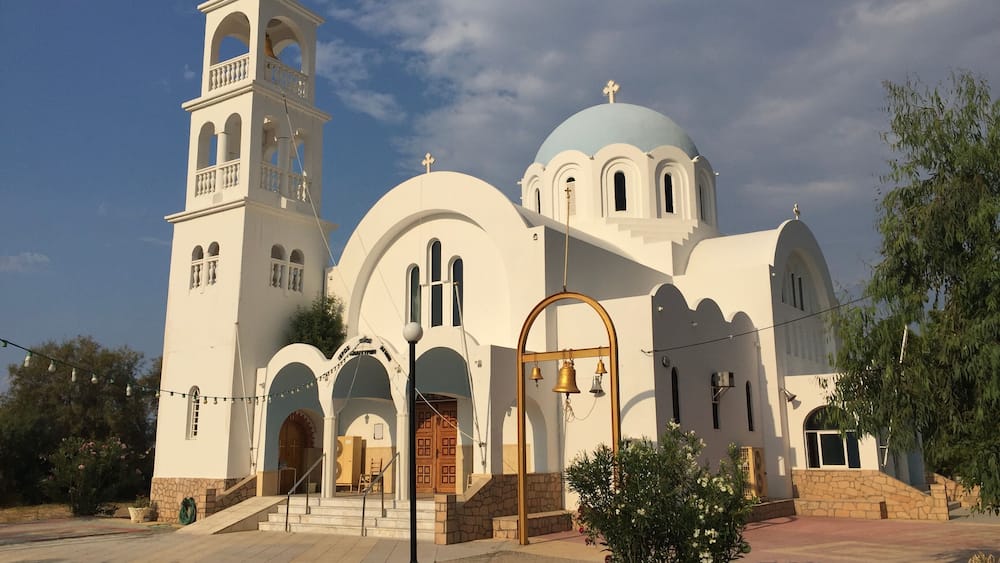 The church of Agioi Anargyroi in the village of Skala on the island of Agistri, Greece.
