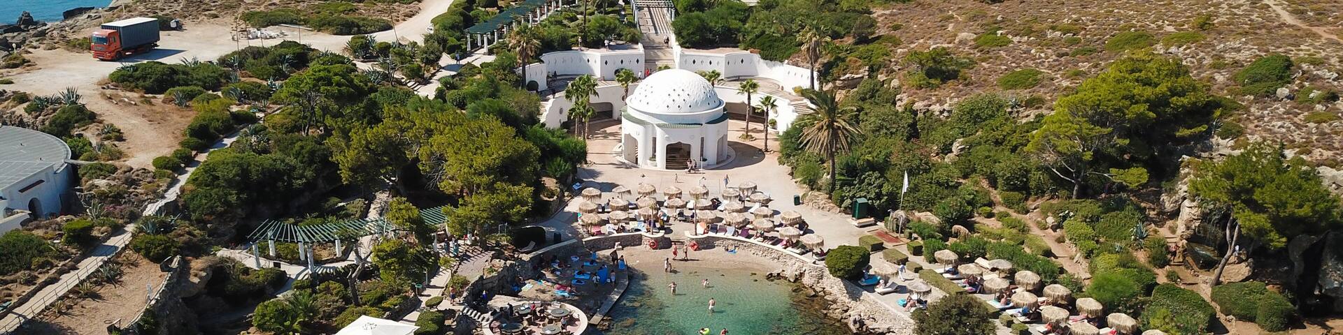 Kallithea Springs and thermes in Rhodos, Greece
