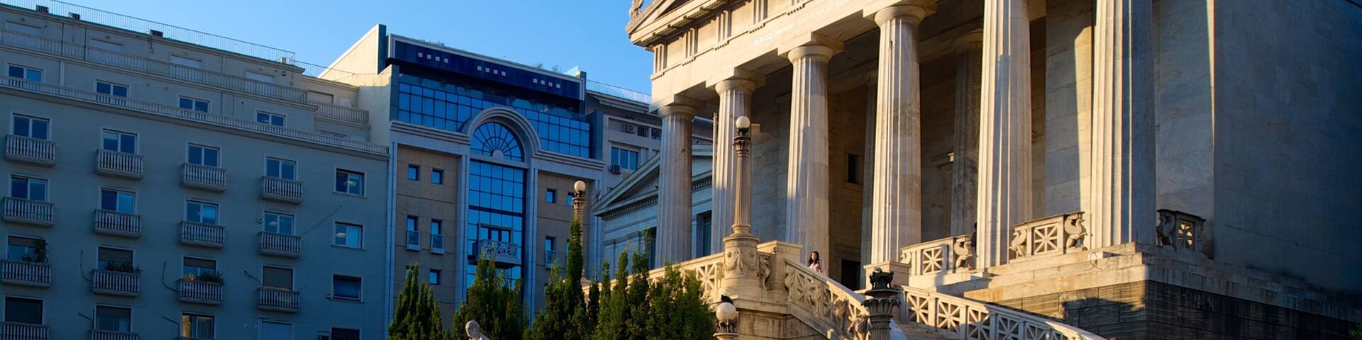 Kallithea which includes a city, an administrative buidling and heritage architecture