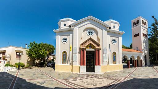 Beautiful street view in Kos Island. Kos Island is a popular tourist destination in Greece.