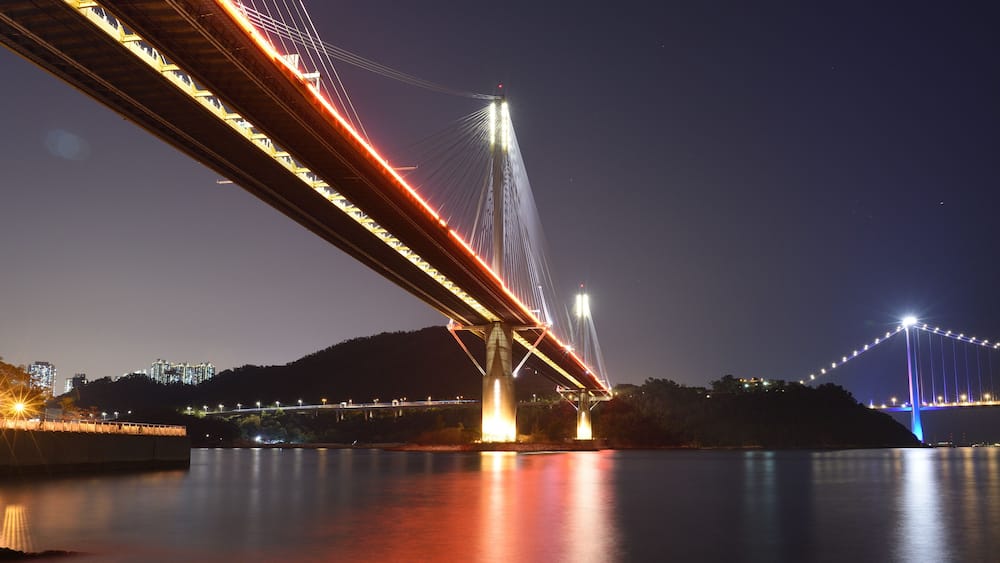 Ting Kau Bridge in Tsuen Wan, Hong Kong