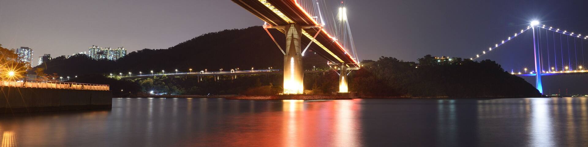 Ting Kau Bridge in Tsuen Wan, Hong Kong