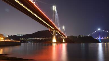 Ting Kau Bridge in Tsuen Wan, Hong Kong