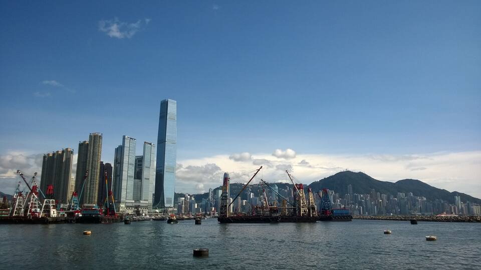 Landscape, Cityscape, Harbor, Blue Sky in Hong Kong (Tai Kok Tsui); Shutterstock ID 775105180; Purchase Order: -