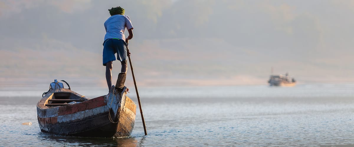 Boats Goavari River, Papikondalu, Andhra Pradesh, India, Asia